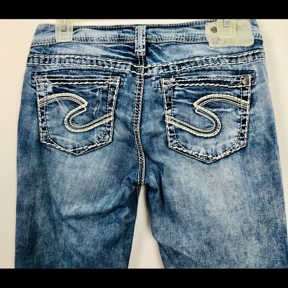 silver distressed jeans